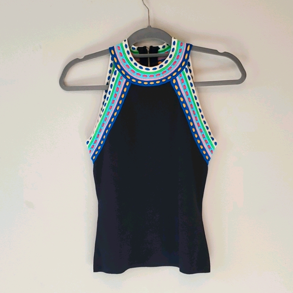 Milly Tank Top with Multi Colored trim